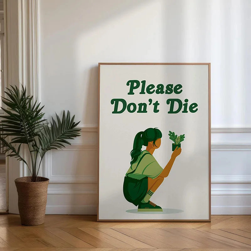 1pc Green Botanical Leaves Interior Art Print Houseplants Nature Indoors Canvas Wall Home Decor Calming Poster Foliage and Plant