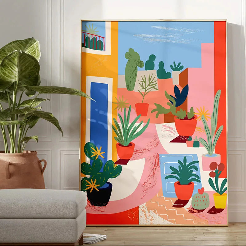 1pc Green Botanical Leaves Interior Art Print Houseplants Nature Indoors Canvas Wall Home Decor Calming Poster Foliage and Plant