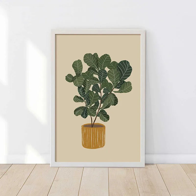 1pc Green Botanical Leaves Interior Art Print Houseplants Nature Indoors Canvas Wall Home Decor Calming Poster Foliage and Plant