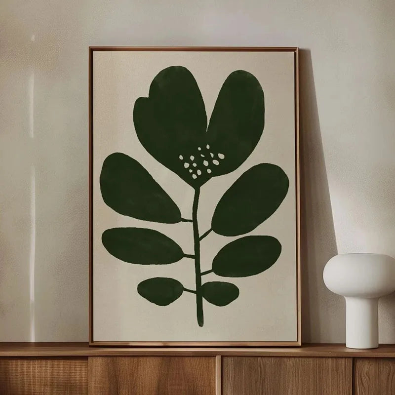 1pc Green Botanical Leaves Interior Art Print Houseplants Nature Indoors Canvas Wall Home Decor Calming Poster Foliage and Plant