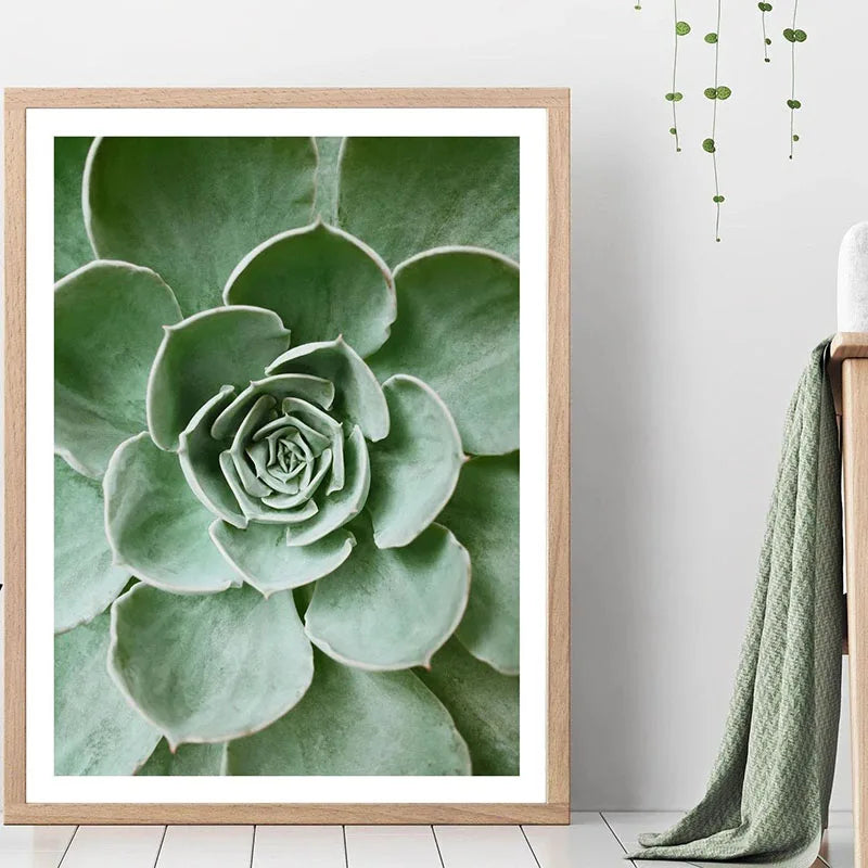 1pc Green Botanical Leaves Interior Art Print Houseplants Nature Indoors Canvas Wall Home Decor Calming Poster Foliage and Plant