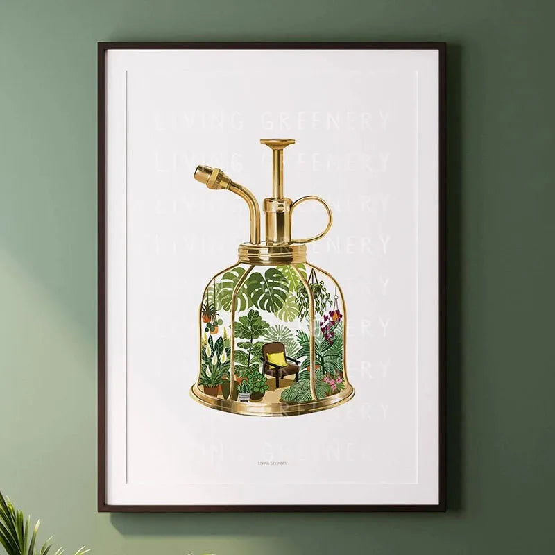 1pc Green Botanical Leaves Interior Art Print Houseplants Nature Indoors Canvas Wall Home Decor Calming Poster Foliage and Plant